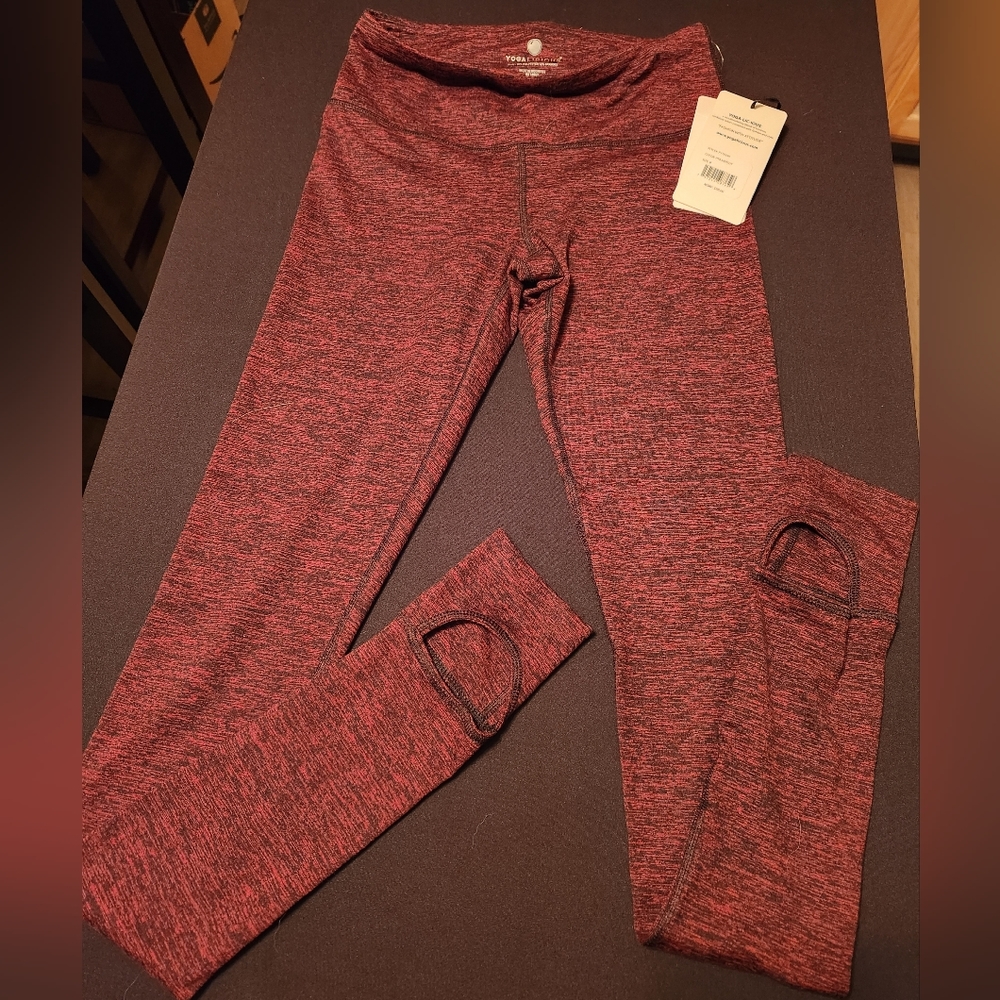 Yoga stirrup pants, Yogalicious brand size small Heather Merlot